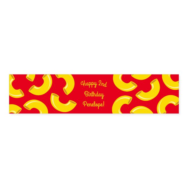 Mac and Cheese Kid 1st Birthday Party Macaroni Napkin Bands (Unfolded)