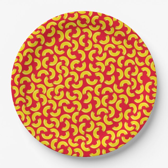 Mac and Cheese Kid 1st Birthday Party Macaroni Paper Plates (Front)