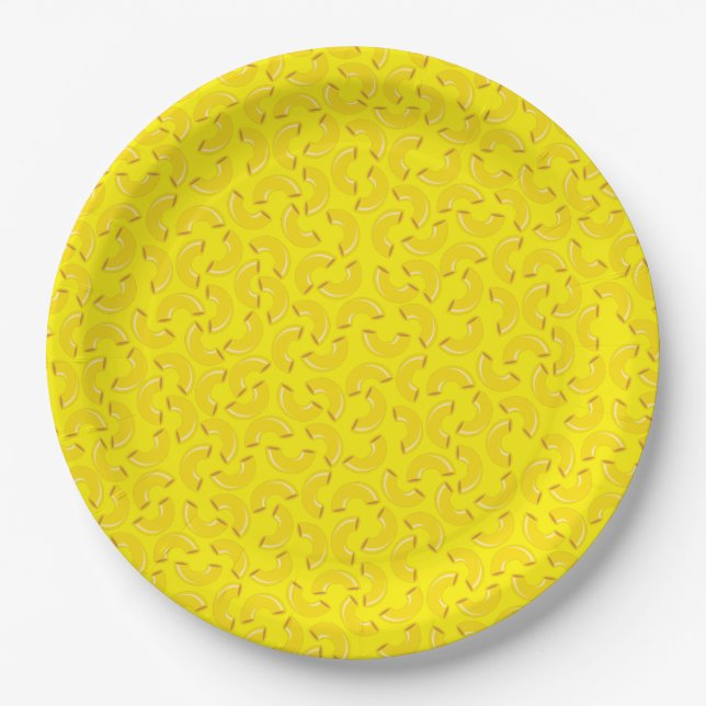 Mac and Cheese Kid 1st Birthday Party Macaroni Paper Plates (Front)