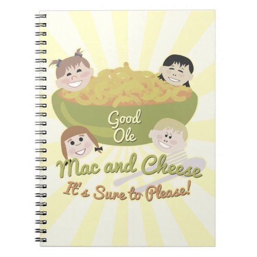 Mac and Cheese Please Retro Kid Art Design Notebook