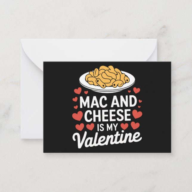 Mac And Cheese Valentine Mac n Cheese Lover Gift Note Card (Front)