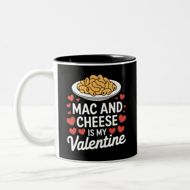 Mac And Cheese Valentine Mac n Cheese Lover Gift Two-Tone Coffee Mug (Left)