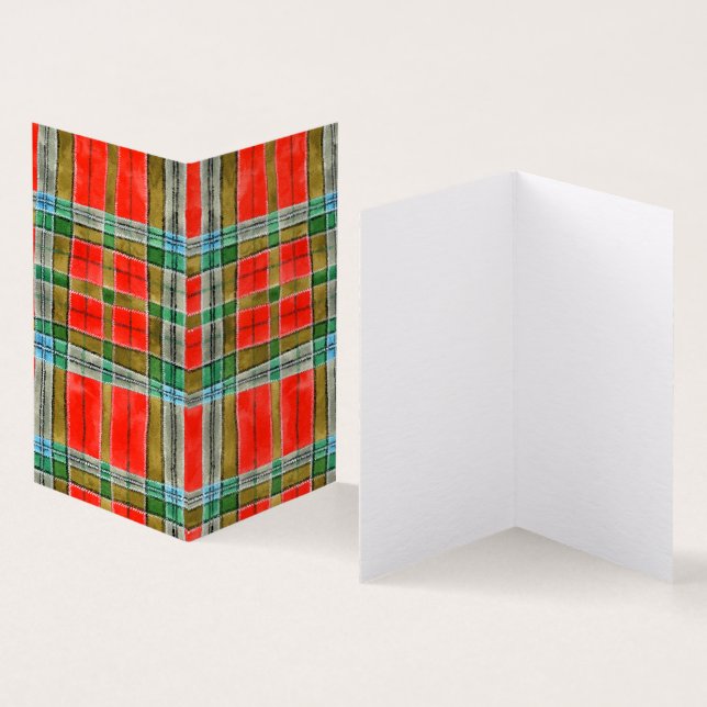 MAC BAIN TARTAN 3.5x2 Folded Card (Inside and Outside)