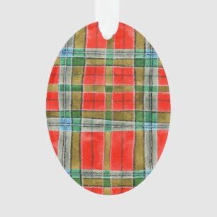 MAC BAIN TARTAN Acrylic Oval Ornament