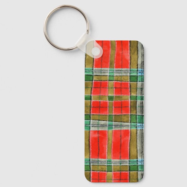 MAC BAIN TARTAN Aluminum Rectangle Keychain (Front)