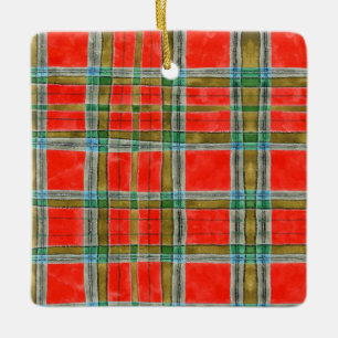MAC BAIN TARTAN Ceramic Square Ornament