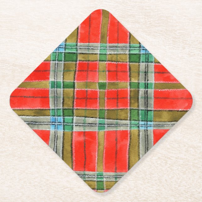 MAC BAIN TARTAN Diamond Paper Coasters (Front)