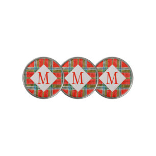 MAC BAIN TARTAN Golf Ball Markers + Initial