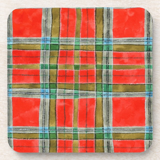 MAC BAIN TARTAN Hard Plastic Coasters (Front)