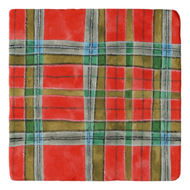 MAC BAIN TARTAN Marble Stone Trivet (Front)