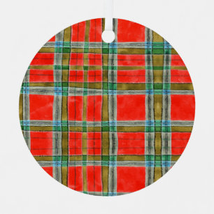 MAC BAIN TARTAN Metal Circle Ornament