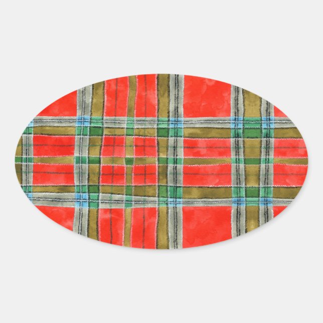 MAC BAIN TARTAN Oval Stickers (Front)
