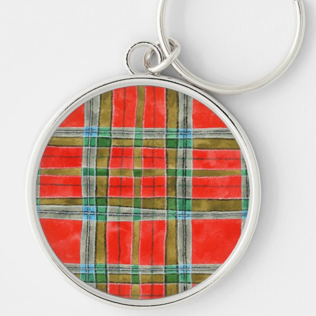 MAC BAIN TARTAN Premium Round Keychain (Front)