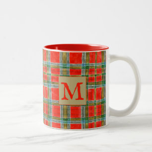 MAC BAIN TARTAN Red Two-Tone Mug + Text