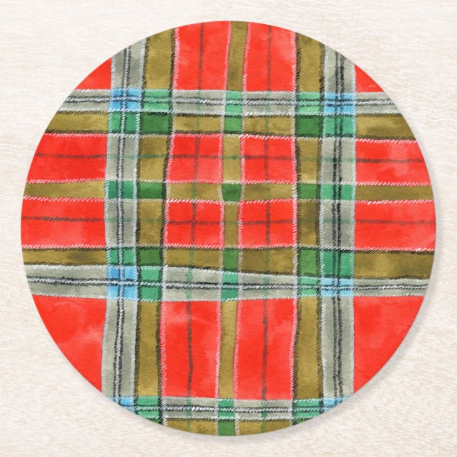 MAC BAIN TARTAN Round Paper Coasters (Front)