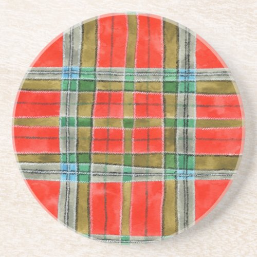 MAC BAIN TARTAN Round Sandstone Coaster