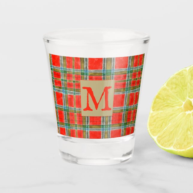 MAC BAIN TARTAN Shot Glass + Text (Front)