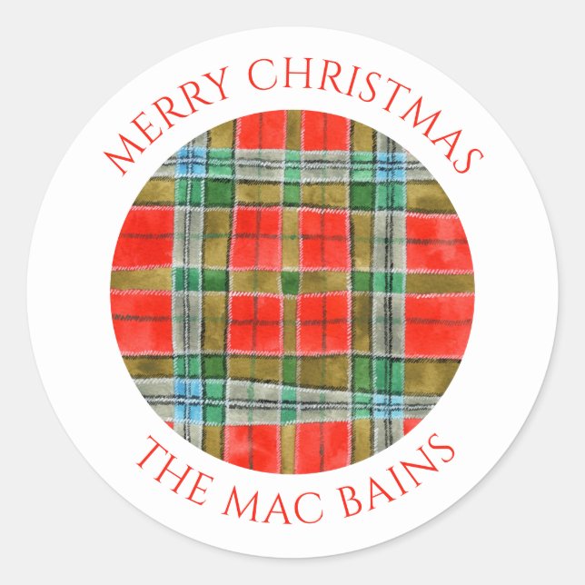 MAC BAIN TARTAN Small Round Envelope Seals (Front)
