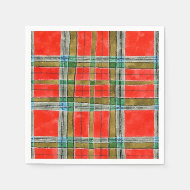 MAC BAIN TARTAN Standard Cocktail Paper Napkins (Front)