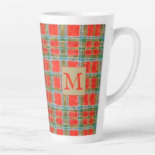 MAC BAIN TARTAN Tall Latte Mug  Initial