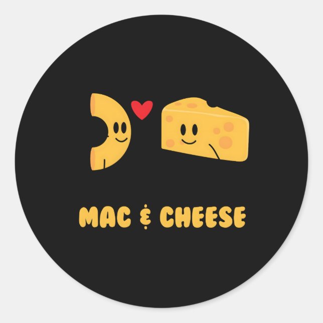 Mac Cheese Love Food Veggie Classic Round Sticker (Front)