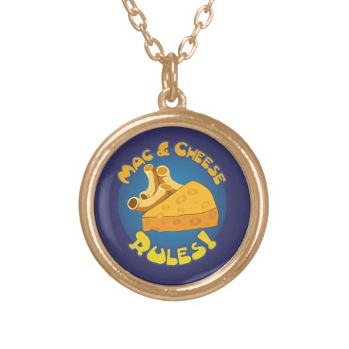 Mac  Cheese Rules Gold Plated Necklace