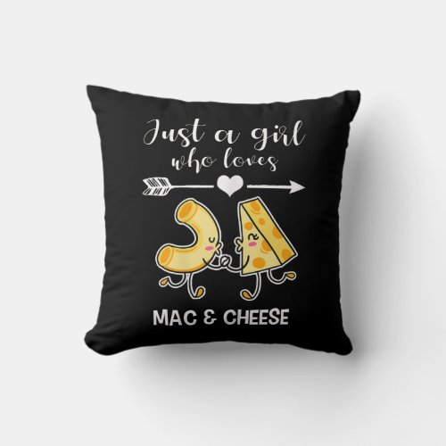 Mac  Cheese Shirt Funny Mac and Cheese Lover Gift Throw Pillow