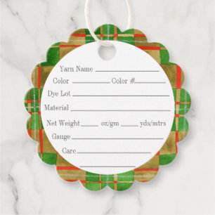 MAC GREGOR TARTAN 2" Scalloped Round Yarn Tags