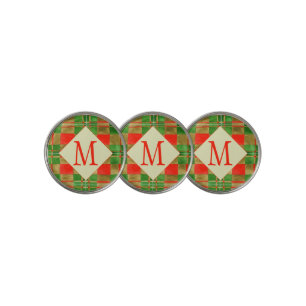 MAC GREGOR TARTAN Golf Ball Markers + Initial