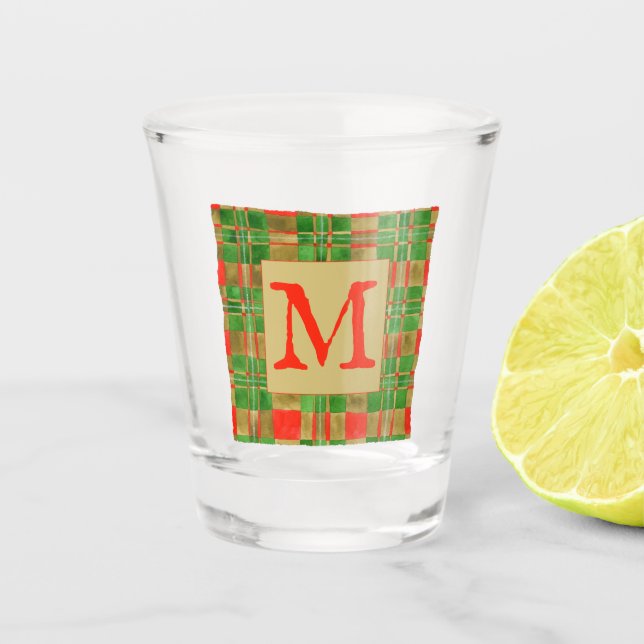 MAC GREGOR TARTAN Shot Glass + Initial (Front)