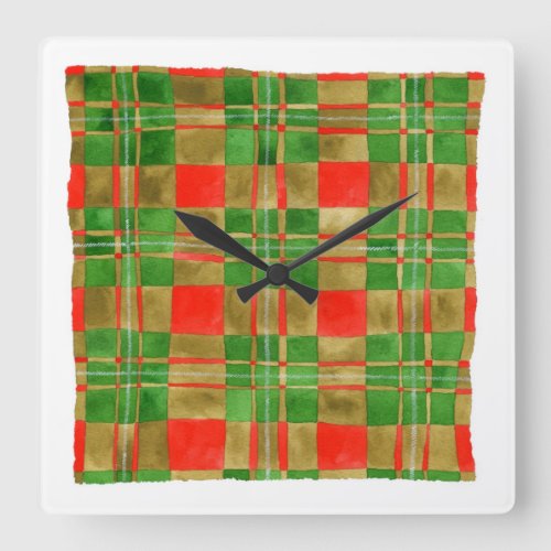 MAC GREGOR TARTAN Square Wall Clock