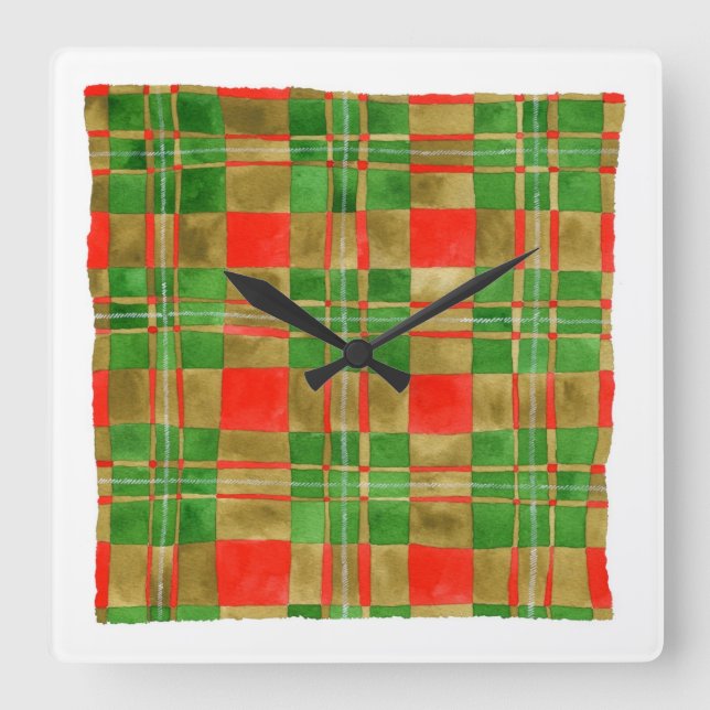 MAC GREGOR TARTAN Square Wall Clock (Front)