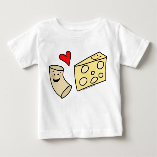 Mac Loves Cheese Funny Cute Macaroni  Cheese Baby T_Shirt
