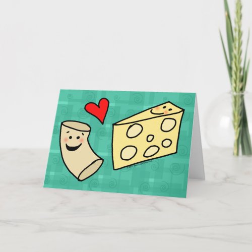 Mac Loves Cheese Funny Cute Macaroni  Cheese Card
