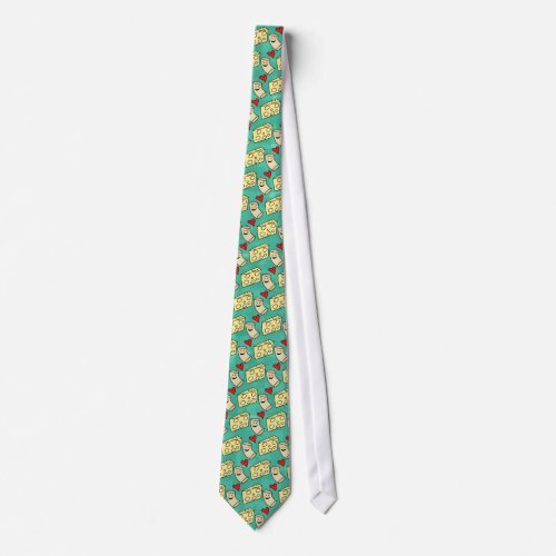 Mac Loves Cheese Funny Cute Macaroni  Cheese Neck Tie