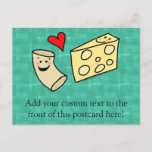 Mac Loves Cheese, Funny Cute Macaroni   Cheese Postcard