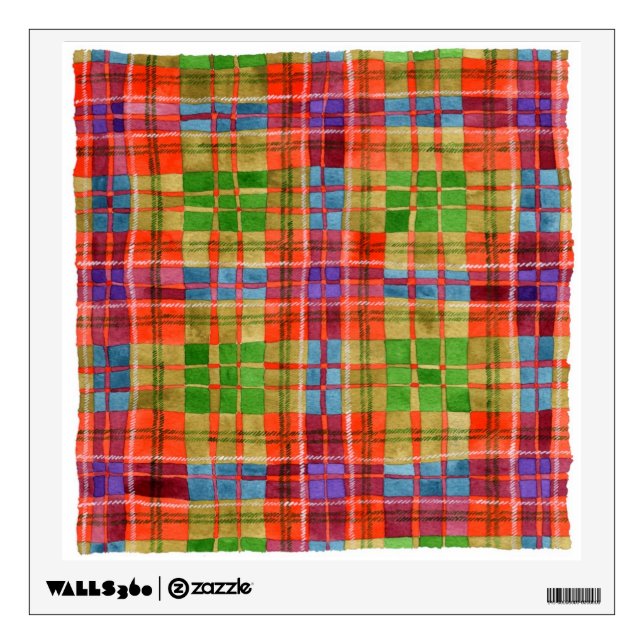 MAC RAE TARTAN 12" Square Wall Sticker (Front)