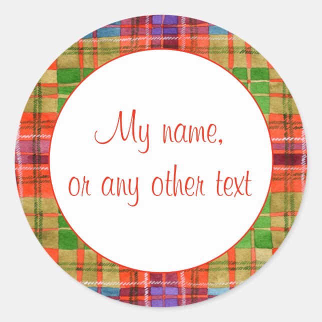 MAC RAE TARTAN 3" Round Matte Stickers (Front)