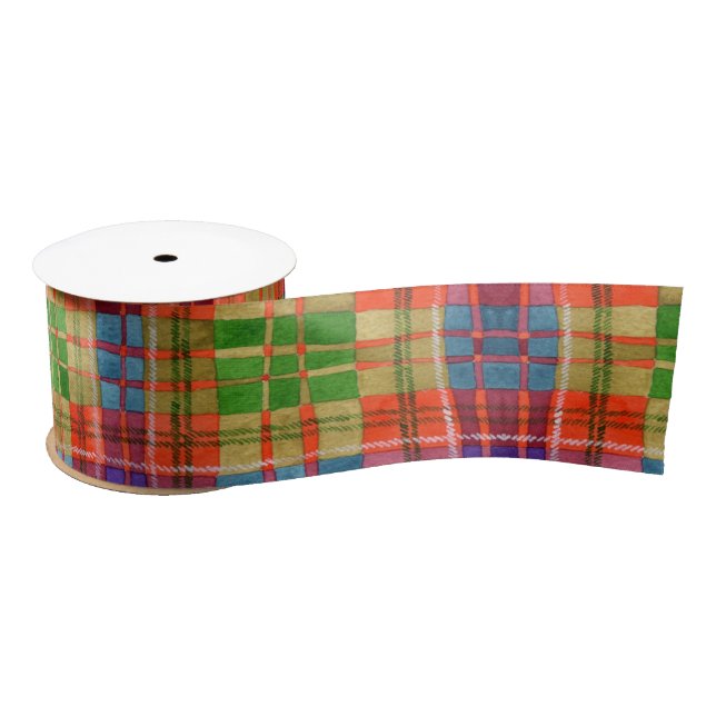 MAC RAE TARTAN 3" Wide Satin Ribbon (Spool)