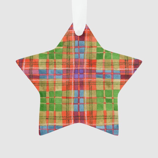 MAC RAE TARTAN Acrylic Star Ornament  (Front)