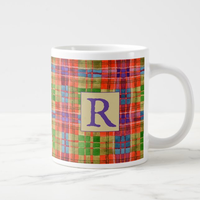 MAC RAE TARTAN Big Mug + Initial (Right)