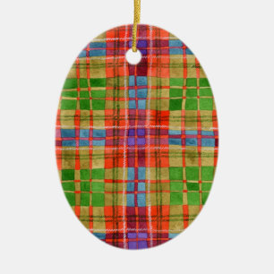 MAC RAE TARTAN Ceramic Oval Ornament