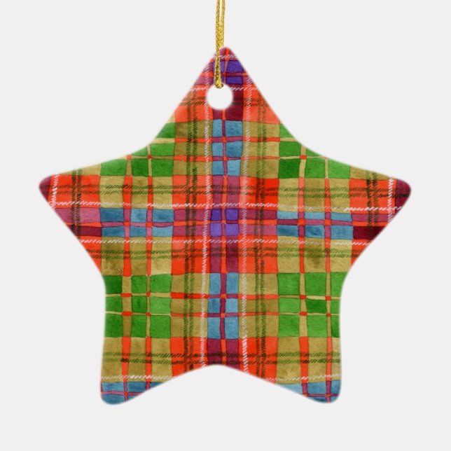 MAC RAE TARTAN Ceramic Star Ornament (Front)