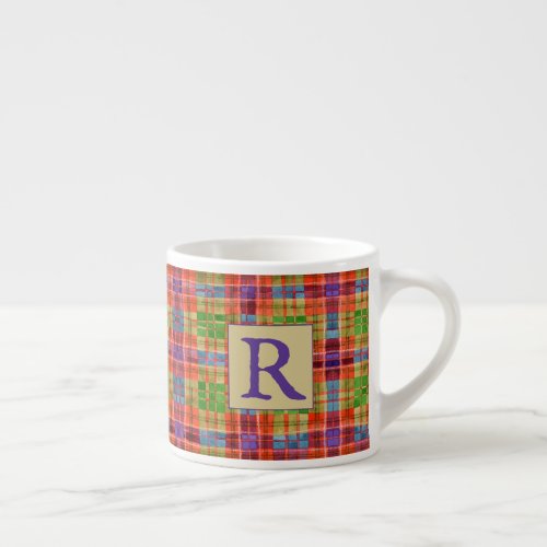 MAC RAE TARTAN Espresso Cup  Initial