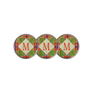 MAC RAE TARTAN Golf Ball Markers + Initial