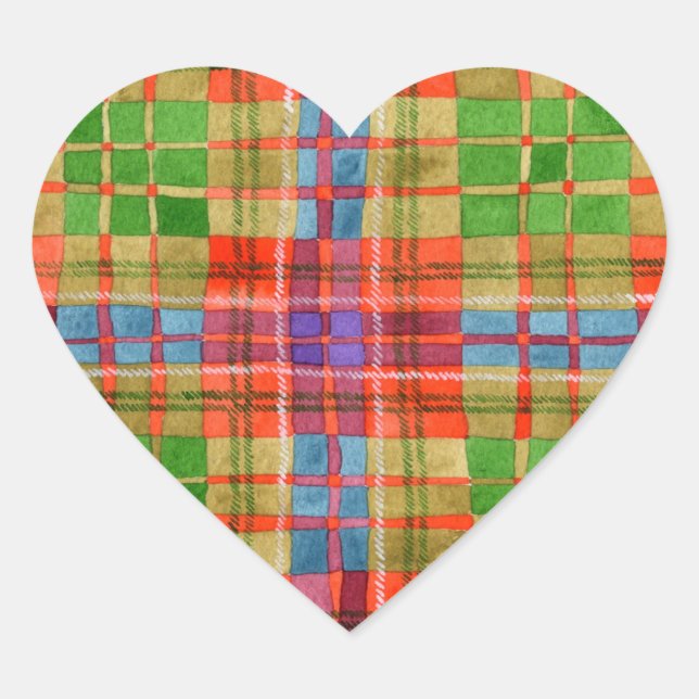 MAC RAE TARTAN Heart Stickers (Front)