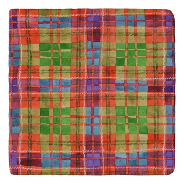 MAC RAE TARTAN Marble Stone Trivet (Front)