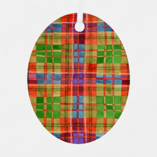 MAC RAE TARTAN Metal Oval Ornament