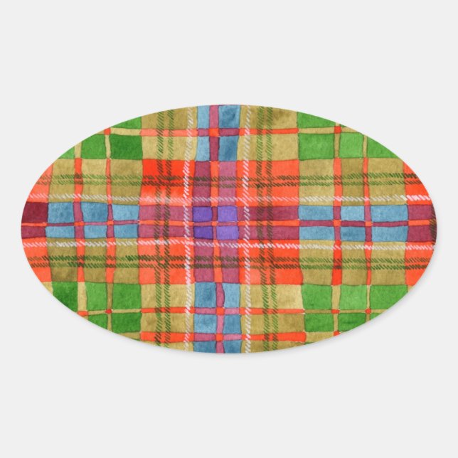 MAC RAE TARTAN Oval Stickers (Front)