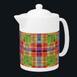 MAC RAE TARTAN Porcelain Teapot<br><div class="desc">The design on this MAC RAE TARTAN porcelain teapot is an original watercolor painting, inspired by the Mac Rae Clan Tartan. * Matching products are available in the TARTAN PLAIDS category of my shop. ** If you'd like to transfer this design to another product type, shape, or size, please check...</div>